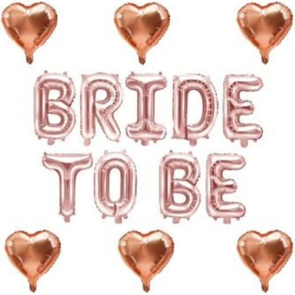Parti Sürprizi Rose Gold Bride To Be Kalp Set ürün görseli