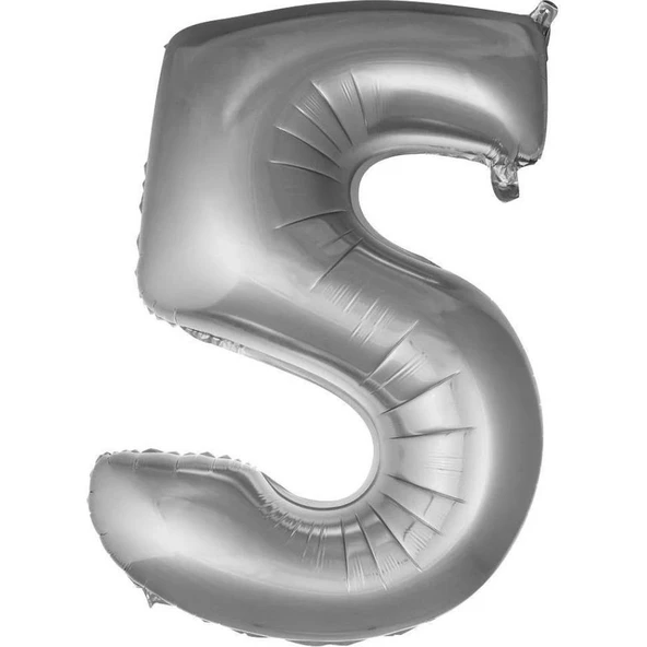 Parti Sürprizi Gümüş 5 Rakam Folyo Balon 36 cm 1 Adet ürün görseli