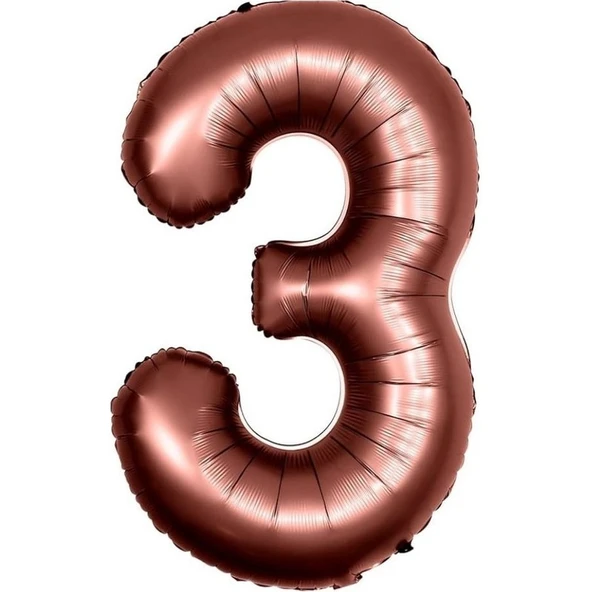 Parti Sürprizi Retro Çikolata Kahve 3 Rakam Folyo Balon 100 cm ürün görseli