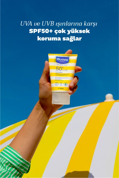 Mustela Spf 50 Yüksek Koruma Yüz Vücut Güneş Koruyucu Suya Dayanıklı Tüm Ciltler Bebek Çocuk Yetişkin 100ml - 3