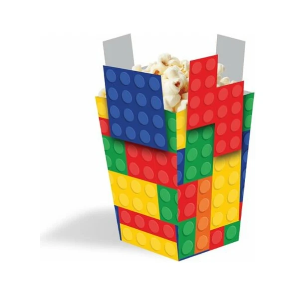 Parti Sürprizi Block partisi özel kesim mısır kutusu 8adet ürün görseli