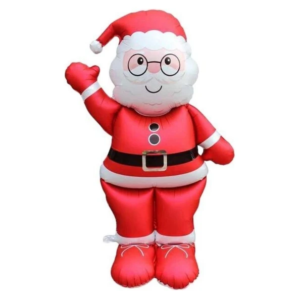 Parti Sürprizi Yılbaşı Partisi Ayaklı Noel Baba Folyo Balon 155 cm 1 Adet ürün görseli