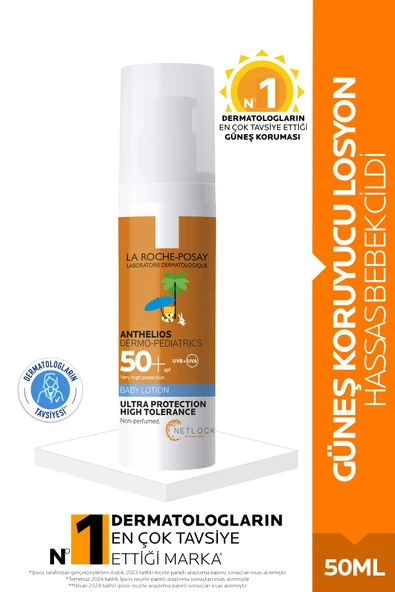 La Roche Posay Anthelios Dermo Pediatrics Spf 50+ Bebekler için Güneş Koruyucu Losyon 50 ml- Çocuklar İçin