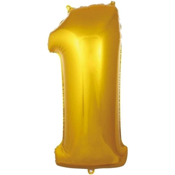 Parti Sürprizi Gold 1 Rakam Folyo Balon 36 cm 1ADET ürün görseli
