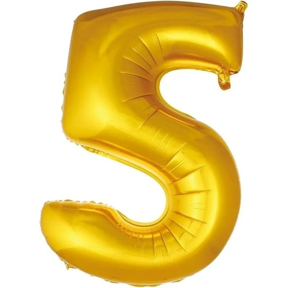 Parti Sürprizi Gold 5 Rakam Folyo Balon 36 cm 1ADET - 1