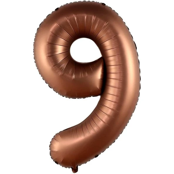 Parti Sürprizi Retro Çikolata Kahve 9 Rakam Folyo Balon 100 cm ürün görseli
