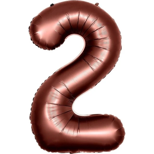 Parti Sürprizi Retro Çikolata Kahve 2 Rakam Folyo Balon 100 cm