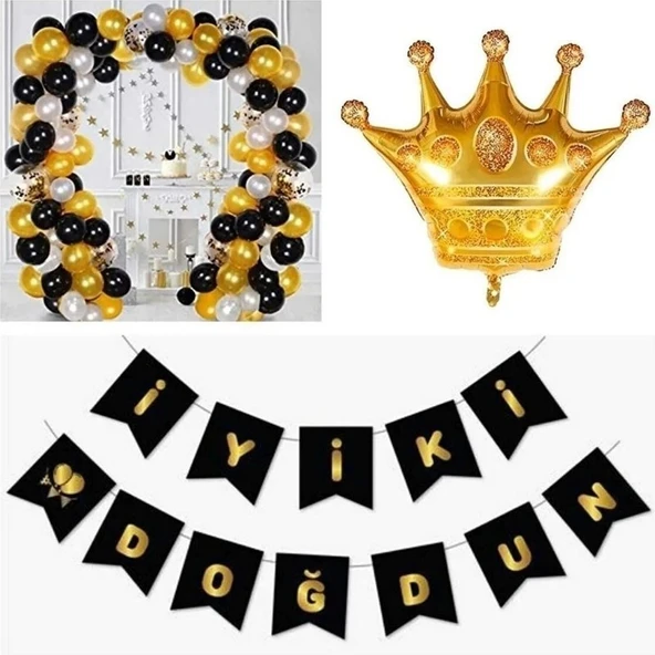 Parti Sürprizi Kral Taçlı Doğum Günü Parti Seti ürün görseli