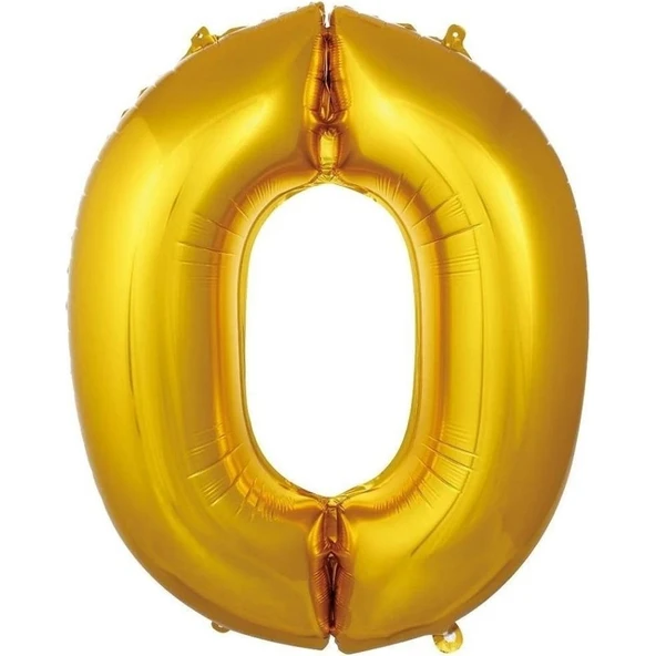 Parti Sürprizi Gold 0 Rakam Folyo Balon 36 cm 1ADET - 1