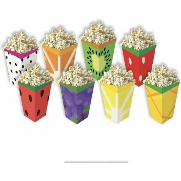 Parti Sürprizi Meyveler Teması Mısır Kutusu 8 Adet ürün görseli