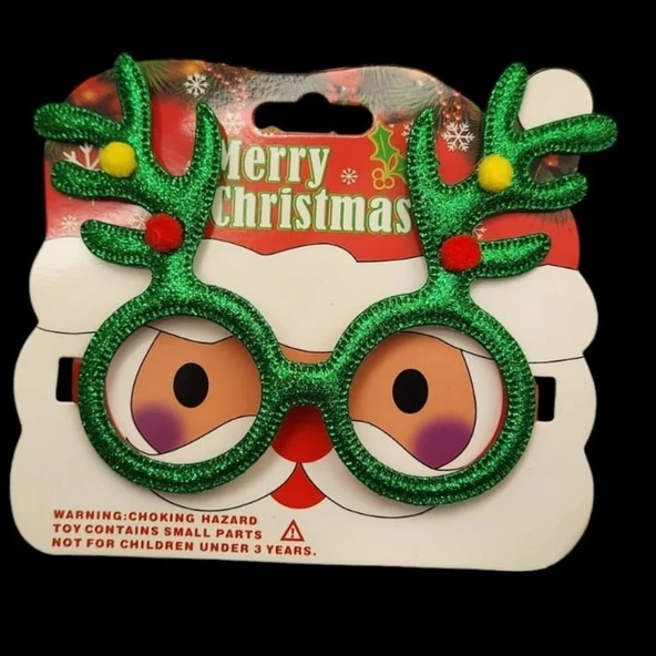 Parti Sürprizi Yılbaşı Partisi Puanlı Yeşil Geyik Gözlük 1 Adet ürün görseli
