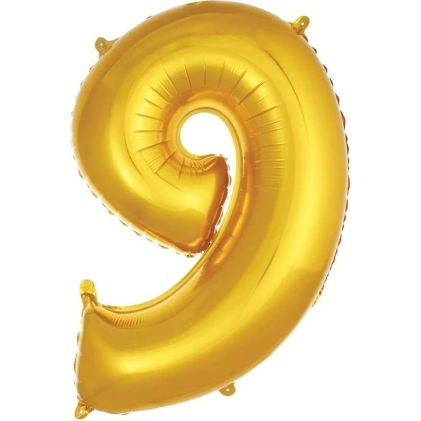 Parti Sürprizi Gold 9 Rakam Folyo Balon 36 cm 1ADET ürün görseli