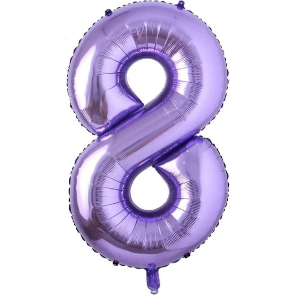 Parti Sürprizi Mor Renk 8 Rakam Folyo Balon 100 cm ürün görseli