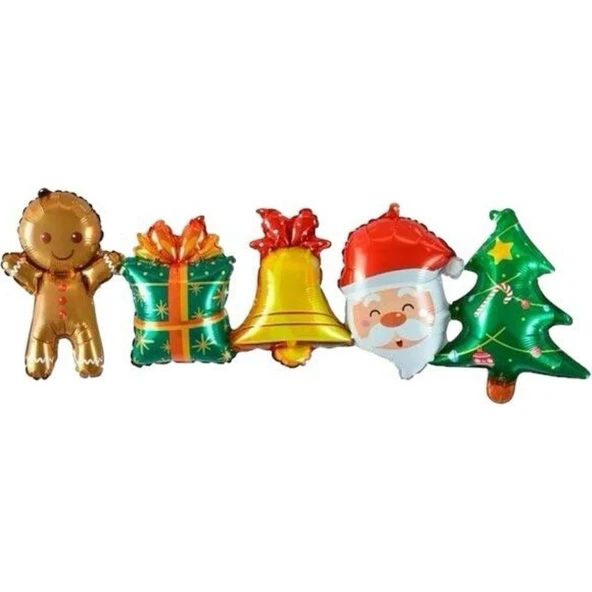 Parti Sürprizi Yılbaşı Partisi Noel Baba Çam Ağacı Folyo Balon Set ürün görseli