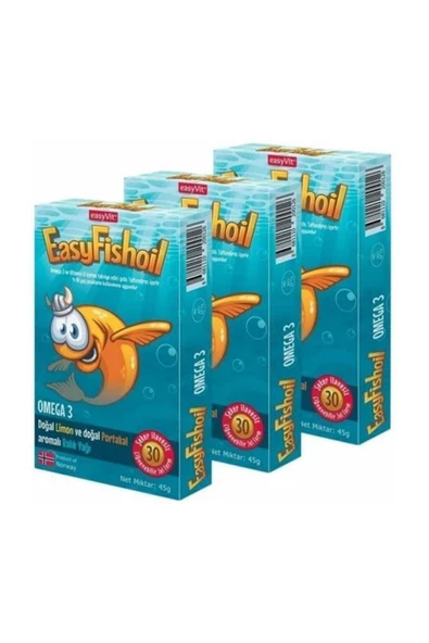Easy Fishoil Easyfishoil Çocuk Portakal Aromalı 30 Çiğneme Tablet 3 Adet