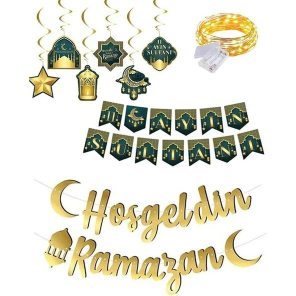 Parti Sürprizi Hoş Geldin Ramazan Banner 11 Ayın Sultanı Işıklı Set ürün görseli