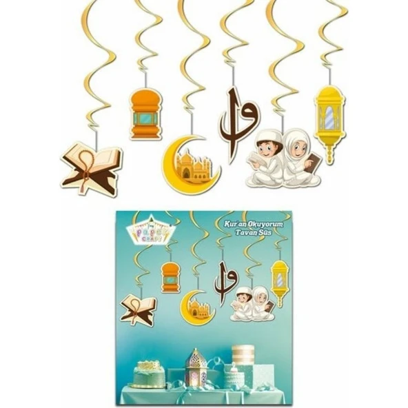 Parti Sürprizi Kuran Okuyorum 6 Lı Tavan Süs ürün görseli