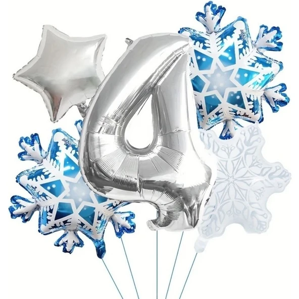 Parti Sürprizi Kartanesi 4 Yaş Rakam Folyo Balon Set ürün görseli