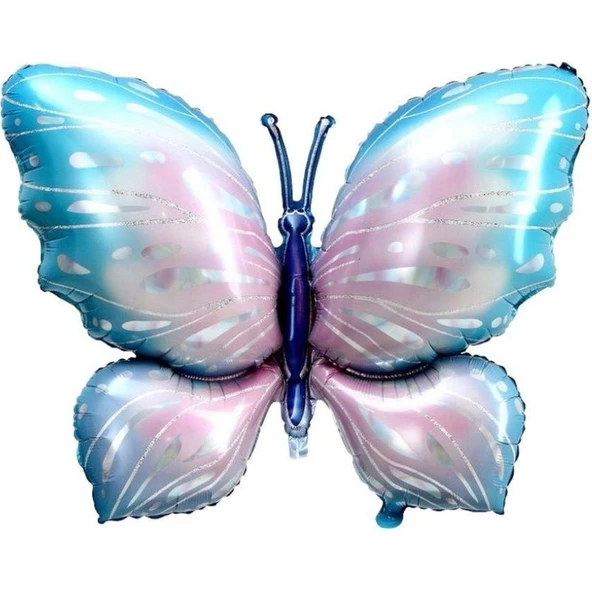 Parti Sürprizi Pırıltılı Mavi Kelebek Folyo Balon 1 Adet ürün görseli