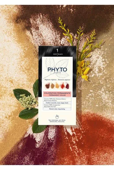 Phyto Color 1 Black Bitkisel Saç Boyası 1 Siyah - 5