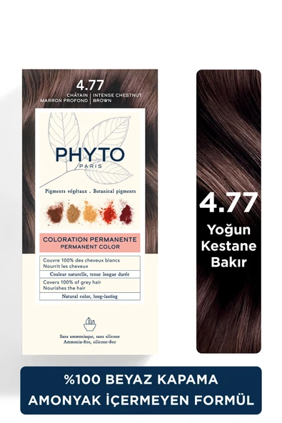Phyto Color Amonyaksız Kalıcı Doğal Içerikli Bitkisel Saç Boyası 4.77 Yoğun Kestane Bakır