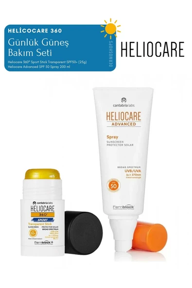 Heliocare 360 Stick 25 gr. | Heliocare Advanced SPF 50 Spray 200 ml Günlük KULLANIM AVANTAJ PAKET ürün görseli 1