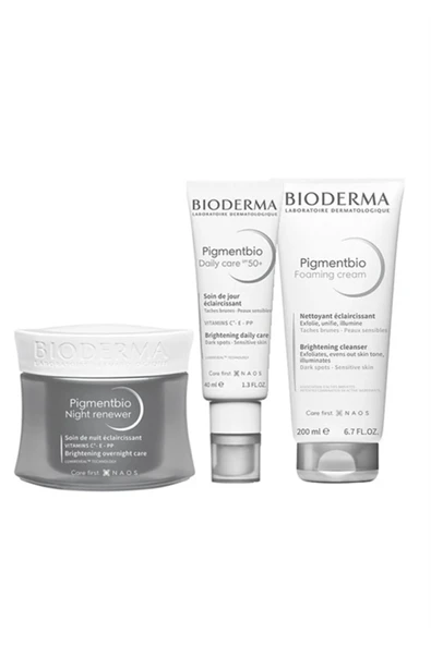 Bioderma Pigmentbio Leke Serisi Gece Kremi Gündüz Kremi Temizleme Jeli Orijinal Boy Set