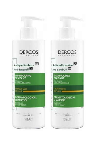 Vichy Dercos Kepek Karşıtı Şampuan Kuru Saçlar 390 ml 2'li - 1