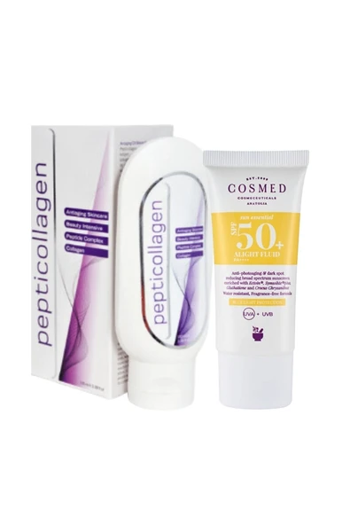 PeptiCollagen 100 Ml | Cosmed Spf50+ Alight Fluid 30 Ml ( Güneş Koruyuculu Set )