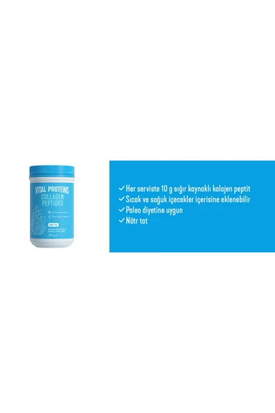 Vital Proteins Şeker Içermeyen, Nötr Tat %100 Hidrolize Sığır Kolajeni* 284g - 8