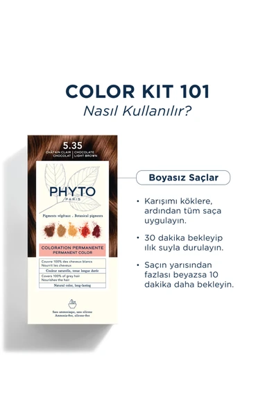 Phyto Coloramonyaksız Kalıcı Doğal Içerikli Bitkisel Saç Boyası 5.35 Açık Kestane Dore Akaju - 4