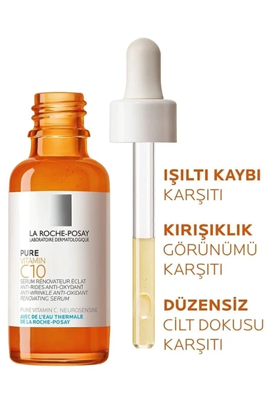 La Roche Posay Işıltı Veren Güneş Cilt Bakım Seti: Anthelios Yüz Güneş Kremi SPF50+& Saf Vitamin C 10 Serum 30 ml - Resim 3