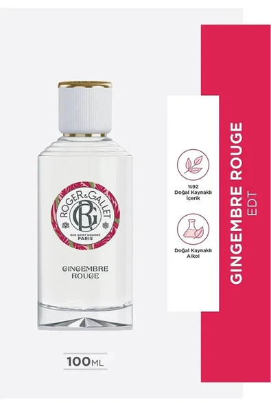 Roger&Gallet Gingembre Rouge Edt Kırmızı Orman Meyvesi, Zencefil Özü, Meyvemsi-çiçeksi, Enerji Veren Parfüm 100ml