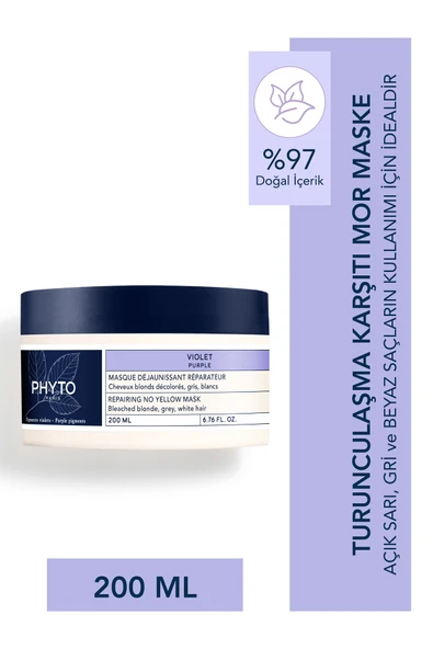 Phyto Purple Saç Bakım Seti Kadın – Mor Şampuan ve Onarıcı Maske, Sarı ve Gri Boyalı Saçlar İçin - 3