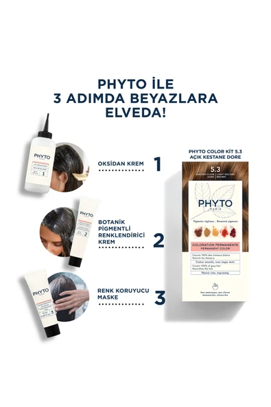 Phyto Color Amonyaksız Kalıcı Doğal Içerikli Bitkisel Saç Boyası 5.3 Açık Kestane Dore - 2