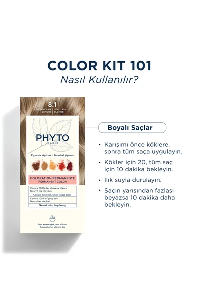 Phyto Color Amonyaksız Kalıcı Doğal Içerikli Bitkisel Saç Boyası 8.1 Küllü Sarı - 3