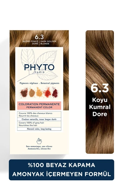 Phyto Color Amonyaksız Kalıcı Bitkisel Saç Boyası 6.3 Koyu Kumral Dore