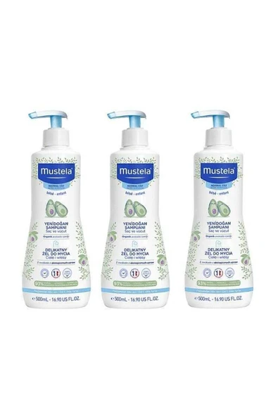 Mustela Gentle Cleansing Gel 500 ml Yenidoğan Şampuanı - 3 Adet