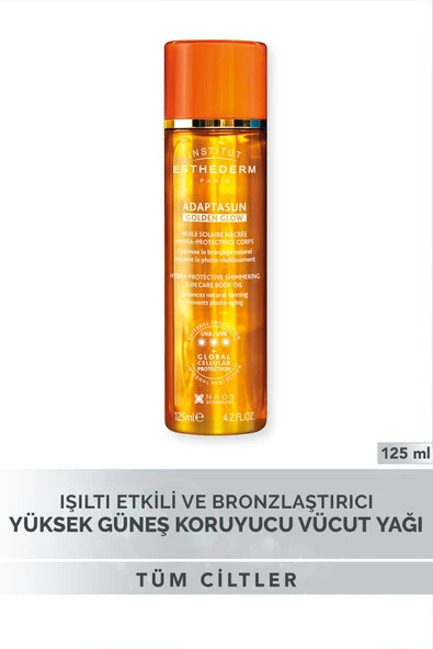 Institut Esthederm Adaptasun Hydra-Protective Golden Glow Sun Care Body Oil Işıltılı Spf Vücut Yağı 125 Ml