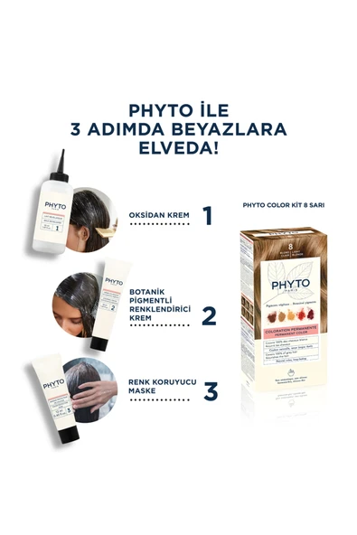 Phyto Color Amonyaksız Kalıcı Doğal Içerikli Bitkisel Saç Boyası 8 Sarı - 2