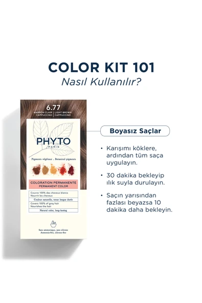 Phyto Color Amonyaksız Kalıcı Doğal Içerikli Bitkisel Saç Boyası 6.77 Kapüçino Kahve - 4