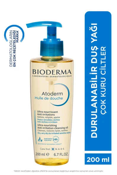 Bioderma Atoderm Shower Oil Kuru Cilt Nemlendirici Besleyici Duş Yağı Niasinamid Bebek Çocuk Yetişkin 200 ml