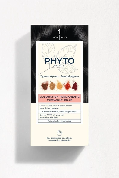 Phyto Phytocolor 1 Siyah Amonyaksız Kalıcı Bitkisel Saç Boyası - 2