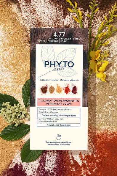 Phyto Color Amonyaksız Kalıcı Doğal Içerikli Bitkisel Saç Boyası 4.77 Yoğun Kestane Bakır - 5