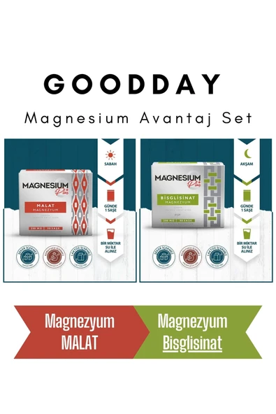 goodday Magnesium Avantaj Paket | MALAT 30 Saşe & Bisglisinat 30 Saşe Form