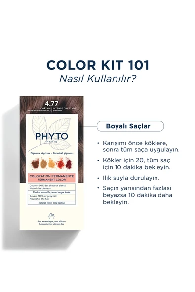 Phyto Color Amonyaksız Kalıcı Doğal Içerikli Bitkisel Saç Boyası 4.77 Yoğun Kestane Bakır - 4