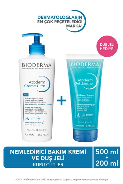 Bioderma Atoderm Normal Ve Kuru Cilt Nemlendirici Yüz Vücut Kremi Ve Duş Jeli Ikili Avantajlı Set 50