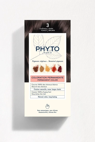Phyto Phytocolor 3 Koyu Kestane Amonyaksız Kalıcı Bitkisel Saç Boyası