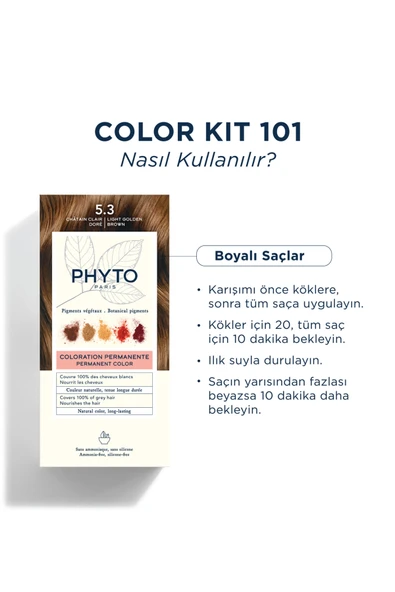 Phyto Color Amonyaksız Kalıcı Doğal Içerikli Bitkisel Saç Boyası 5.3 Açık Kestane Dore - 3