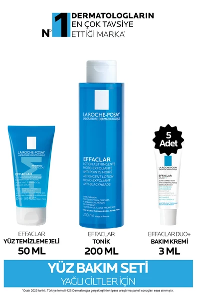 La Roche Posay Yağlı/Sivilceye Eğilimli Ciltler İçin Cilt Bakım Seti: Effaclar Tonik& Temizleme Jeli &Nemlendirici ürün görseli